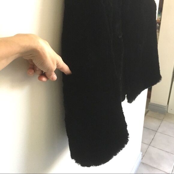 Vintage Mink Real Fur Jacket Bell Sleeves Black S - Picture 9 of 11